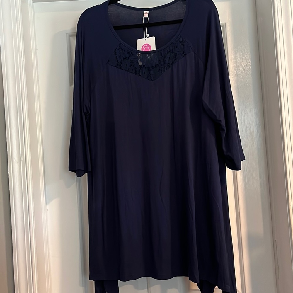AusLook Blue Asymmetrical Blouse/dress NWT